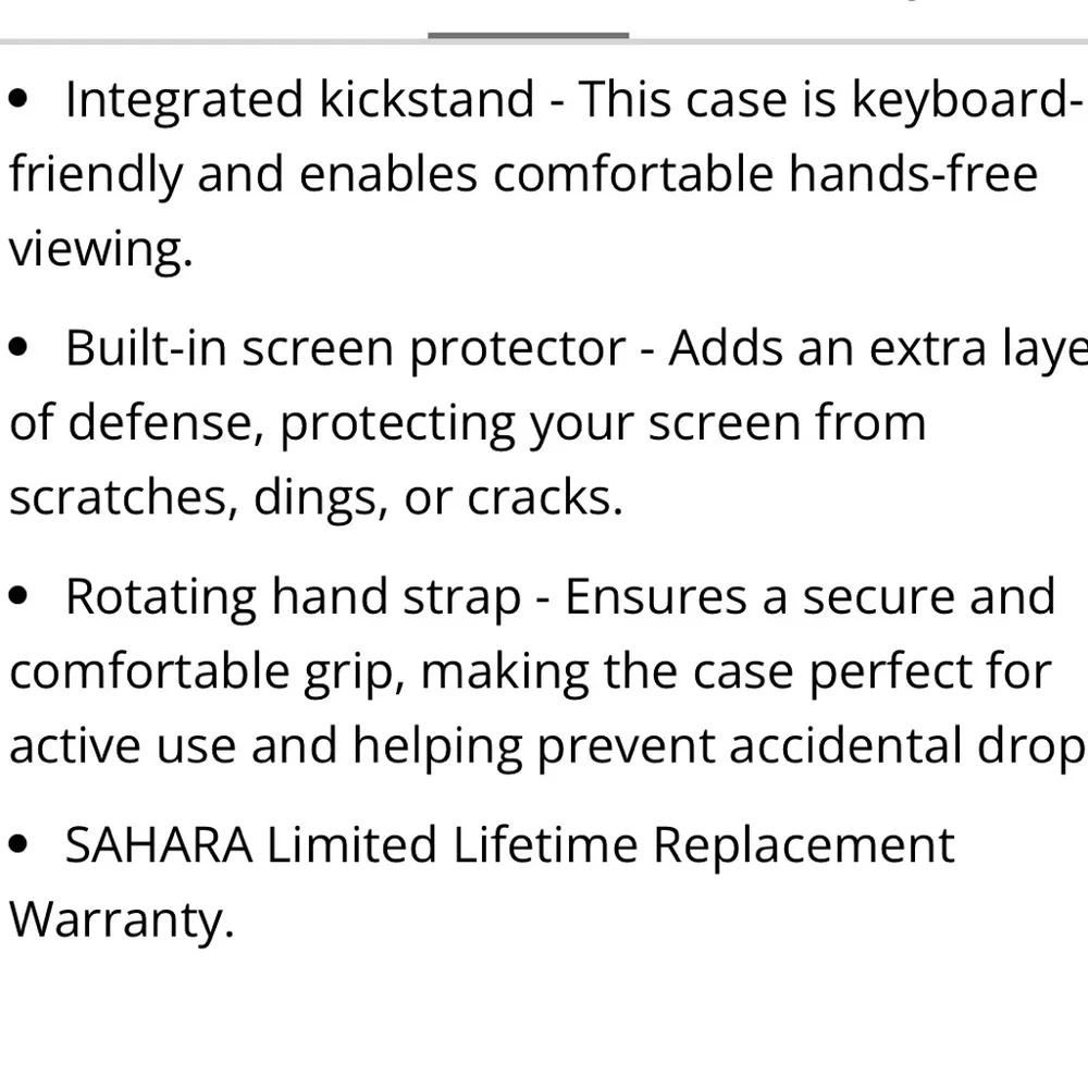 Black Tablet Hardshell Protective Case with Handstrap